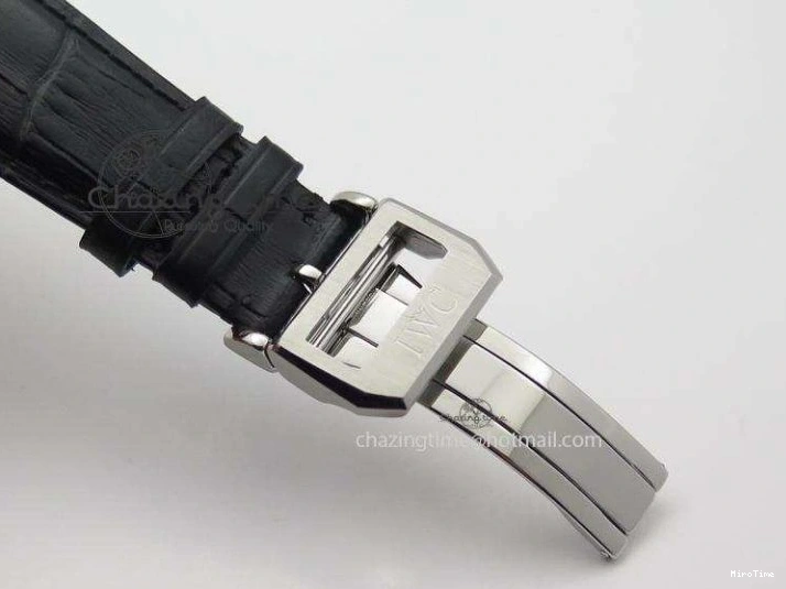 MIROTIME 0518 UrbanStyle Portuguese Tourbillon Power Reserve Moonphase SS White Dial On Black Leather Strap 7318